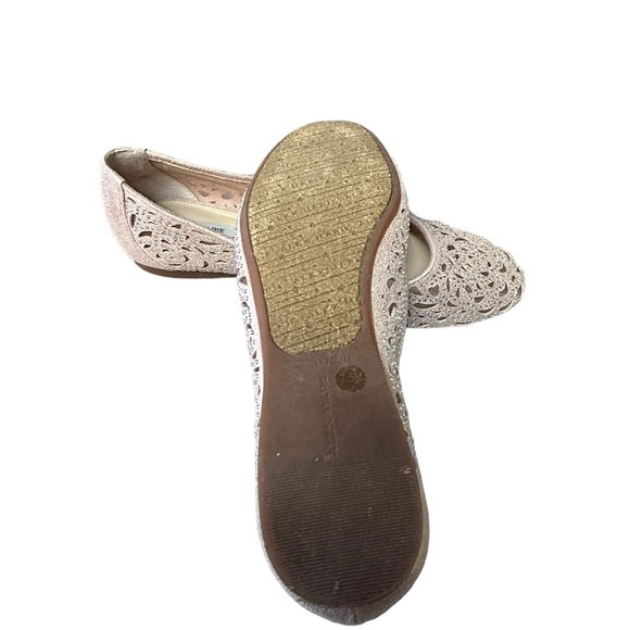 Alex Marie Altana Rose Gold Metallic Laser Cut Flats with Rhinestones Size 7.5 - Picture 7 of 11